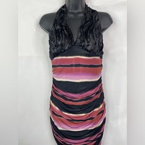 Stripped Alter Black Dress